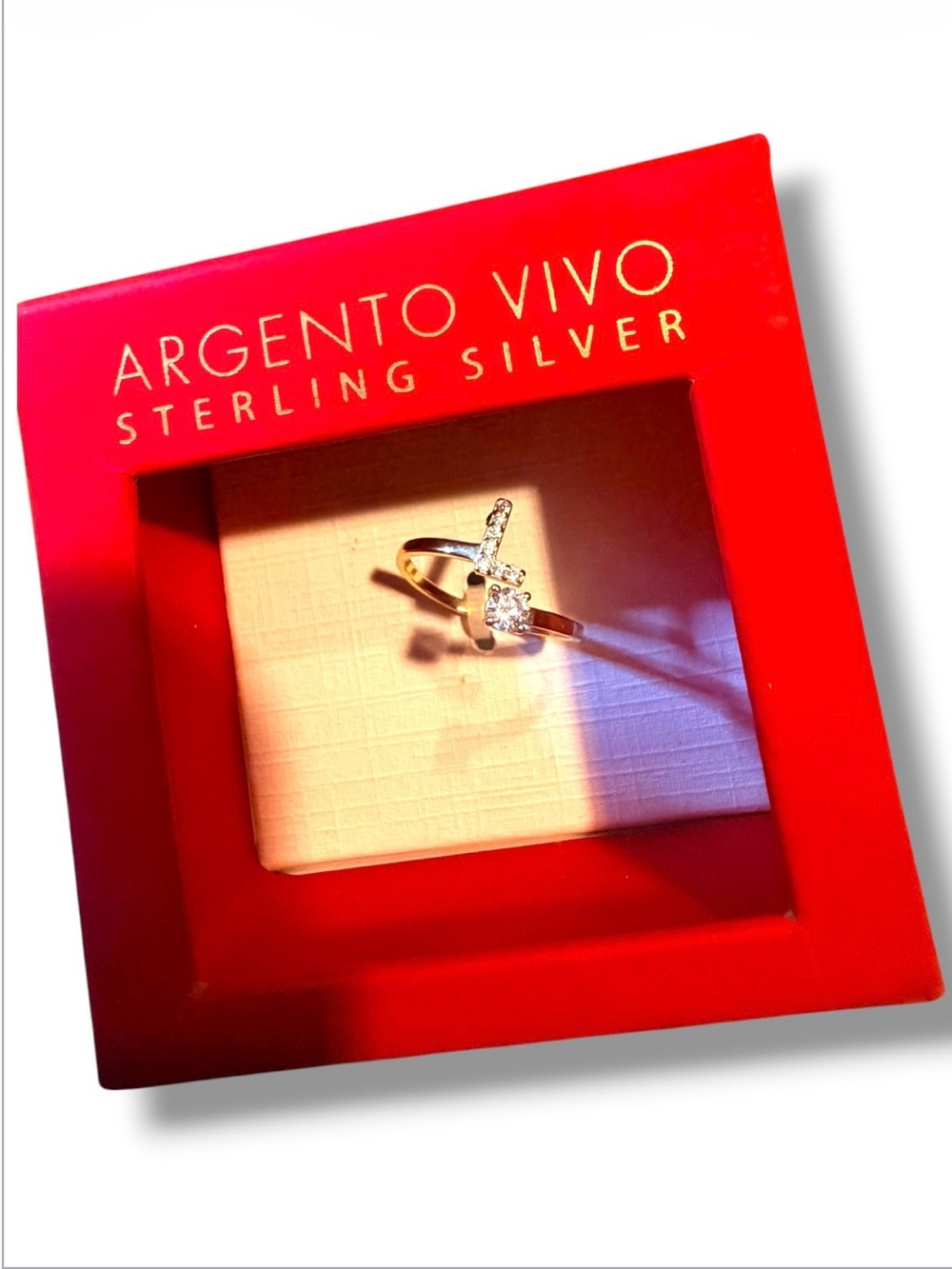 Argento Vivo Sterling Silver Ring with Sparkling Cross Accents - Silver